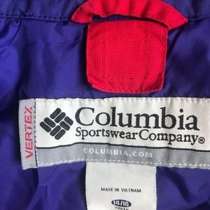 Columbia rain jacket. Size 14/16. Red and blue